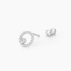 Histoire d'Or Boucles D'oreilles Puces Joeva Argent Blanc Oxyde De Zirconium