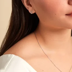 Histoire d'Or Boucles D'oreilles Puces Joeva Argent Blanc Oxyde De Zirconium