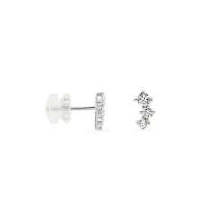 Histoire d'Or Boucles D'oreilles Puces Kyoto Or Blanc Oxyde De Zirconium