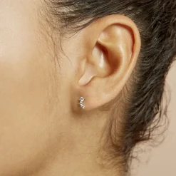 Histoire d'Or Boucles D'oreilles Puces Kyoto Or Blanc Oxyde De Zirconium