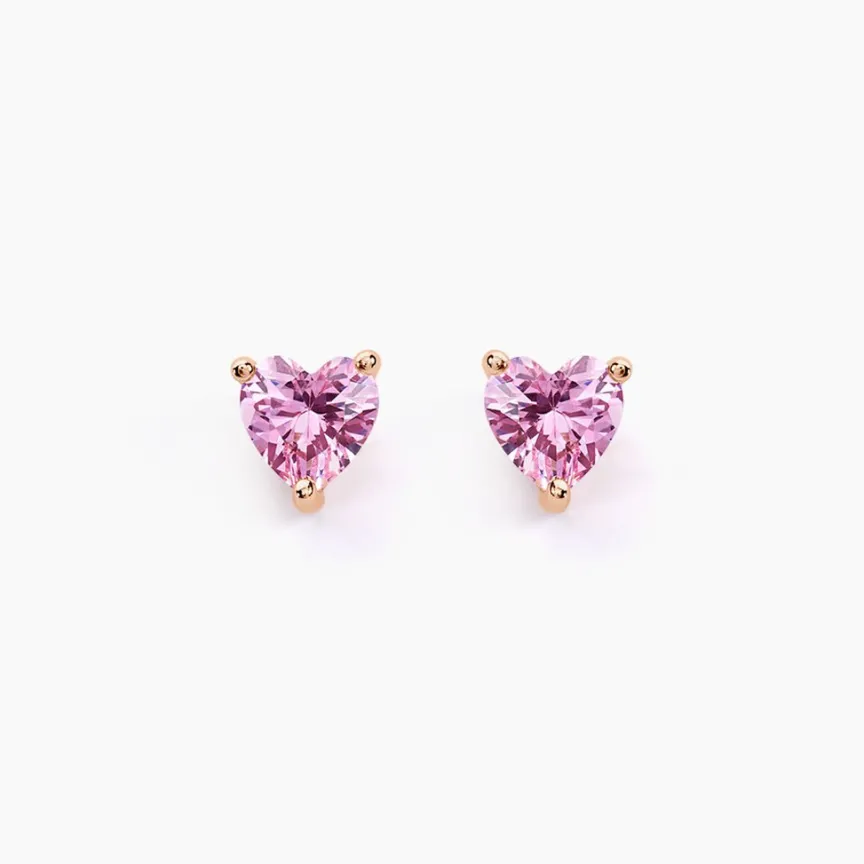 Boucles D'oreilles Puces Kelvyn Argent Rose Oxyde De Zirconium-Histoire d'Or Clearance
