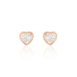 Histoire d'Or Boucles D'oreilles Puces Kadidjatou Or Rose Oxyde De Zirconium