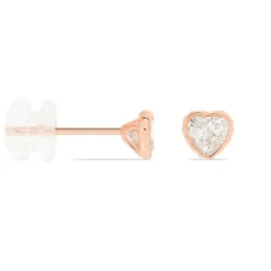 Histoire d'Or Boucles D'oreilles Puces Kadidjatou Or Rose Oxyde De Zirconium