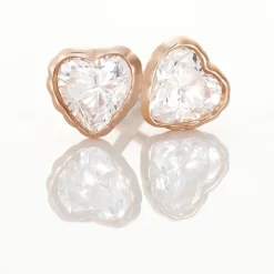 Histoire d'Or Boucles D'oreilles Puces Kadidjatou Or Rose Oxyde De Zirconium