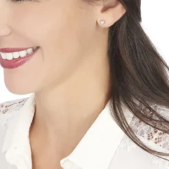 Histoire d'Or Boucles D'oreilles Puces Kadidjatou Or Rose Oxyde De Zirconium