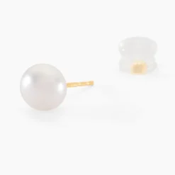 Histoire d'Or Boucles D'oreilles Puces Kesya Nacres Bouton Or Jaune Perle De Culture