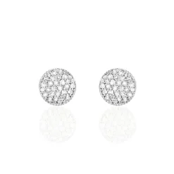 Boucles D'oreilles Puces Kristin Or Blanc Diamant-Histoire d'Or Online