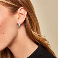 Histoire d'Or Boucles D'oreilles Puces Kenzi Or Blanc Topaze Oxyde De Zirconium