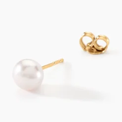 Boucles D'oreilles Puces Kesya Or Jaune Perle De Culture-Histoire d'Or