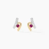 Histoire d'Or Boucles D'oreilles Puces Kirsten Or Jaune Rubis Et Diamant