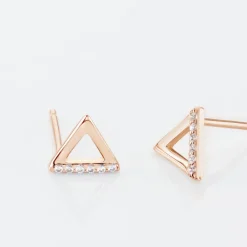 Boucles D'oreilles Puces Lorena Argent Rose Oxyde De Zirconium-Histoire d'Or