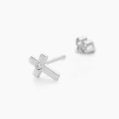 Histoire d'Or Boucles D'oreilles Puces Laurice Argent Blanc Oxyde De Zirconium