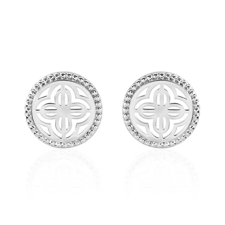Boucles D'oreilles Puces Celine Argent Blanc-LAETIZIA Online