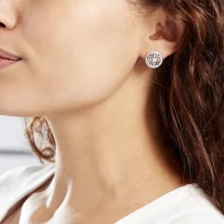 Boucles D'oreilles Puces Celine Argent Blanc-LAETIZIA Online