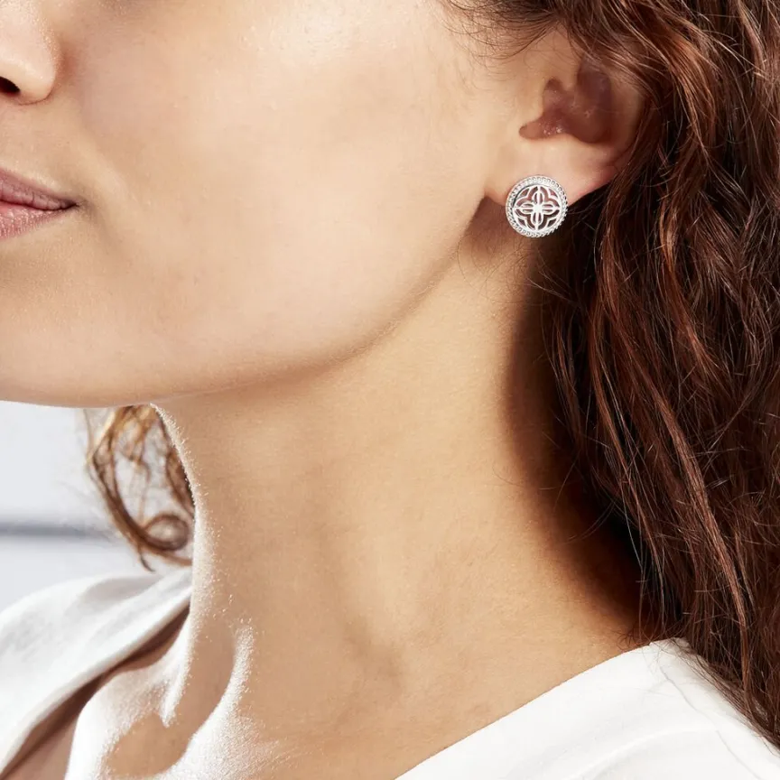 Boucles D'oreilles Puces Celine Argent Blanc-LAETIZIA Online