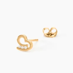 Histoire d'Or Boucles D'oreilles Puces Laela Plaqué Or Jaune Oxyde De Zirconium