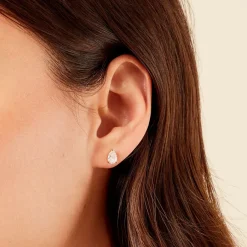 Histoire d'Or Boucles D'oreilles Puces Lyncia Plaqué Or Jaune Oxyde De Zirconium