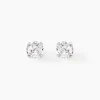 Boucles D'oreilles Puces Laena Argent Blanc Oxyde De Zirconium-Histoire d'Or Hot