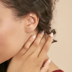 Boucles D'oreilles Puces Laena Argent Blanc Oxyde De Zirconium-Histoire d'Or Hot