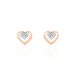 Histoire d'Or Boucles D'oreilles Puces Liana Or Rose Diamant