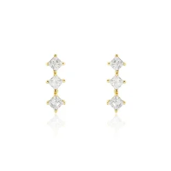 Boucles D'oreilles Puces Lorens Or Jaune Oxyde De Zirconium-Histoire d'Or