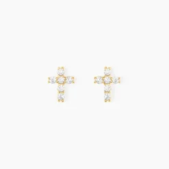 Boucles D'oreilles Puces Luna Or Jaune Oxyde De Zirconium-Histoire d'Or Hot