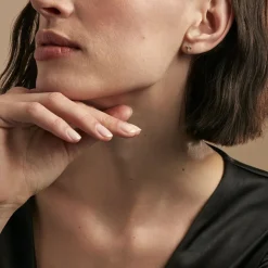 Boucles D'oreilles Puces Luna Or Jaune Oxyde De Zirconium-Histoire d'Or Hot