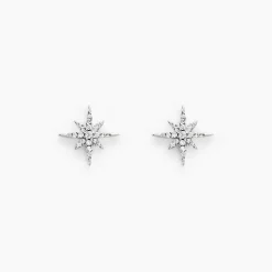 Histoire d'Or Boucles D'oreilles Puces Lysianne Argent Blanc Oxyde De Zirconium