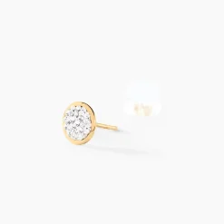 Histoire d'Or Boucles D'oreilles Puces Lane Or Jaune Strass