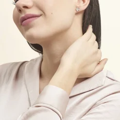 Histoire d'Or Boucles D'oreilles Puces Locmae Argent Blanc