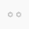 Histoire d'Or Boucles D'oreilles Puces Louwenn Argent Blanc Oxyde De Zirconium