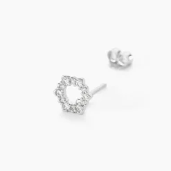 Histoire d'Or Boucles D'oreilles Puces Louwenn Argent Blanc Oxyde De Zirconium