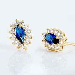 Histoire d'Or Boucles D'oreilles Puces Lisea Plaqué Or Verre Et Oxyde De Zirconium