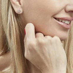 Boucles D'oreilles Puces Lehinaae Argent Blanc-Histoire d'Or Discount