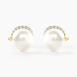 Boucles D'oreilles Puces Lucinda Or Jaune Perle De Culture-Histoire d'Or Clearance