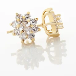 Boucles D'oreilles Puces Lisea Plaqué Or Oxydes De Zirconium-Histoire d'Or Online