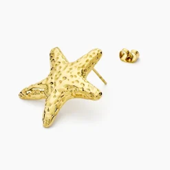 Histoire d'Or Boucles D'oreilles Puces Mermaid Acier Jaune