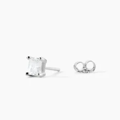 Boucles D'oreilles Puces Mathilda Argent Blanc Oxyde De Zirconium-Histoire d'Or New