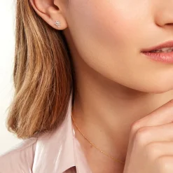 Boucles D'oreilles Puces Margh Or Jaune Oxyde De Zirconium-Histoire d'Or Hot