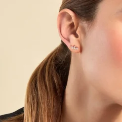 Histoire d'Or Boucles D'oreilles Puces Marquise Or Jaune Oxyde De Zirconium