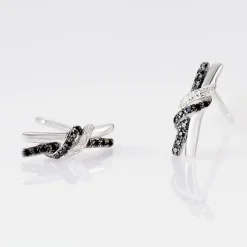 Histoire d'Or Boucles D'oreilles Puces Marina Or Blanc Diamant