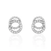 Boucles D'oreilles Puces Magou Argent Blanc Oxyde De Zirconium-Histoire d'Or Hot