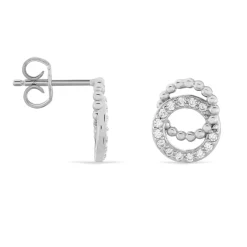 Boucles D'oreilles Puces Magou Argent Blanc Oxyde De Zirconium-Histoire d'Or Hot