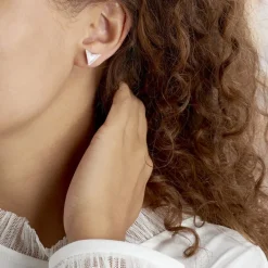 Boucles D'oreilles Puces Moric Argent Blanc Oxyde De Zirconium Nacre-Histoire d'Or Online