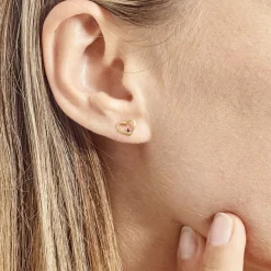 Boucles D'oreilles Puces Martella Or Jaune Rubis-Histoire d'Or Discount