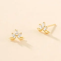 Boucles D'oreilles Puces Maralyn Or Jaune Oxyde De Zirconium-Histoire d'Or Discount