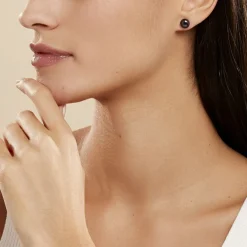 Histoire d'Or Boucles D'oreilles Puces Micaelle Teintees Or Jaune Perle De Culture