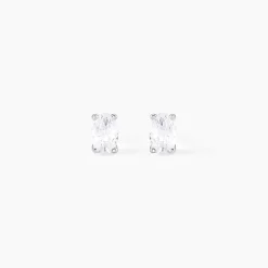 Histoire d'Or Boucles D'oreilles Puces Mathilda Argent Blanc Oxyde De Zirconium