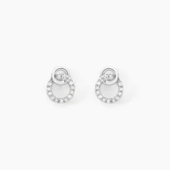 Histoire d'Or Boucles D'oreilles Puces Mahaut Or Blanc Diamant