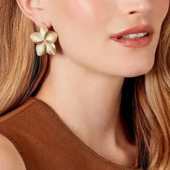 Boucles D'oreilles Puces Maora Acier Jaune-Histoire d'Or Outlet